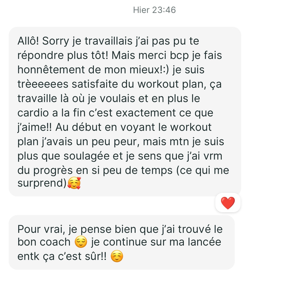 Client testimonial